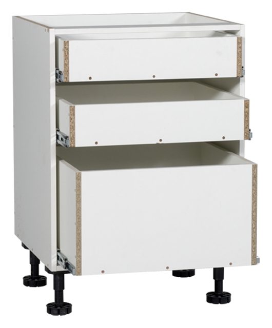 3 Drawer Base Kitchen Cabinet — 600 W × 720 H × 560 D mm